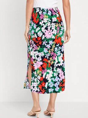 Old Navy High-Waisted Midi Slip Skirt – Multifloral – Size 4X – NWT 🌸